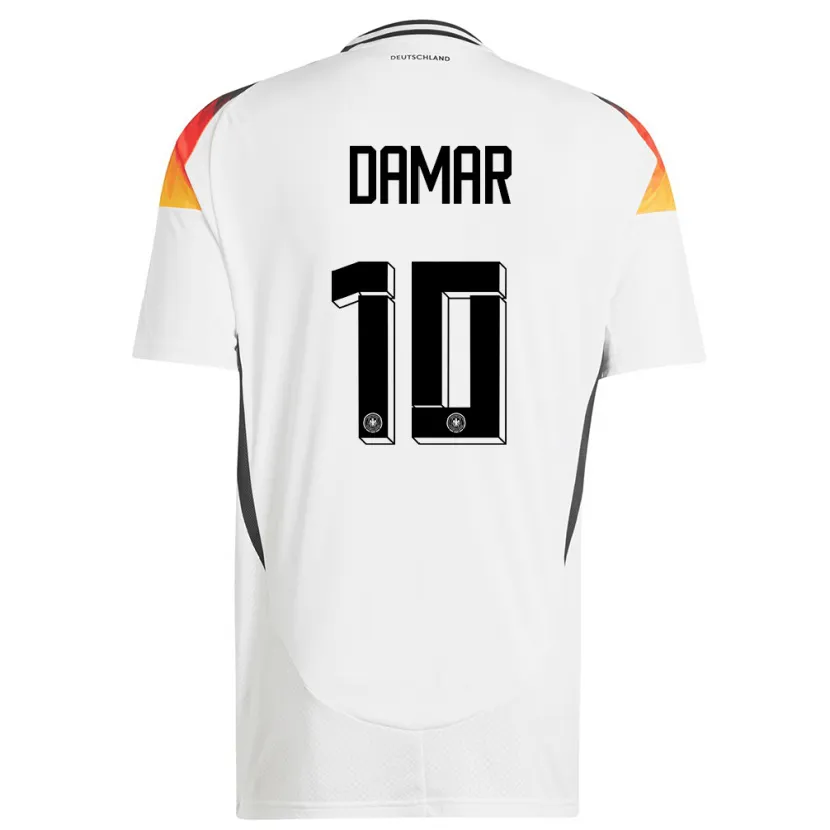 Danxen Børn Tyskland Muhammed Damar #10 Hvid Hjemmebane Spillertrøjer 24-26 Trøje T-Shirt