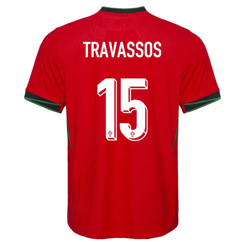 Danxen Børn Portugal Diogo Travassos #15 Rød Hjemmebane Spillertrøjer 24-26 Trøje T-Shirt