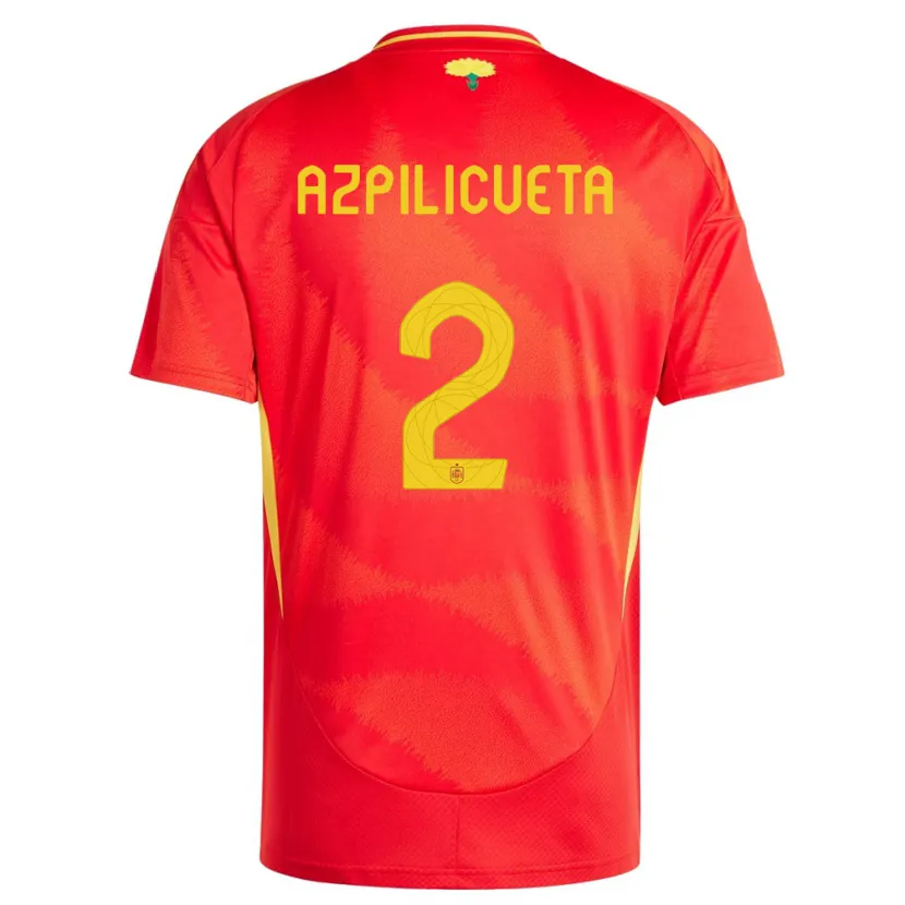 Danxen Børn Spanien Cesar Azpilicueta #2 Rød Hjemmebane Spillertrøjer 24-26 Trøje T-Shirt