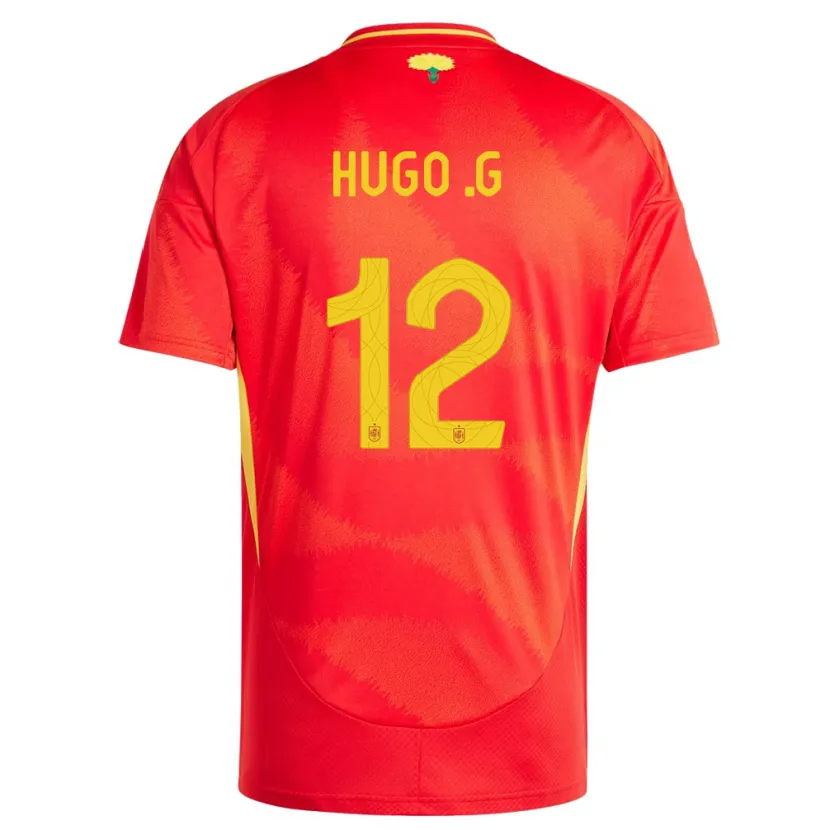 Danxen Børn Spanien Hugo Guillamon #12 Rød Hjemmebane Spillertrøjer 24-26 Trøje T-Shirt