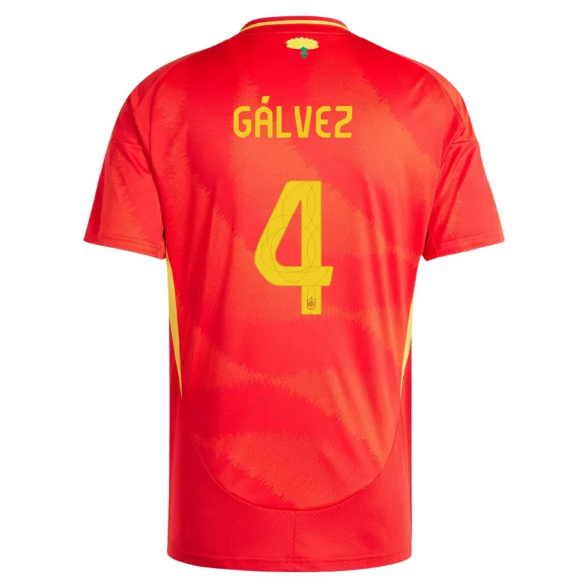 Danxen Børn Spanien Rocio Galvez #4 Rød Hjemmebane Spillertrøjer 24-26 Trøje T-Shirt