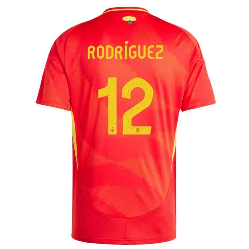 Danxen Børn Spanien Lucia Rodriguez #12 Rød Hjemmebane Spillertrøjer 24-26 Trøje T-Shirt