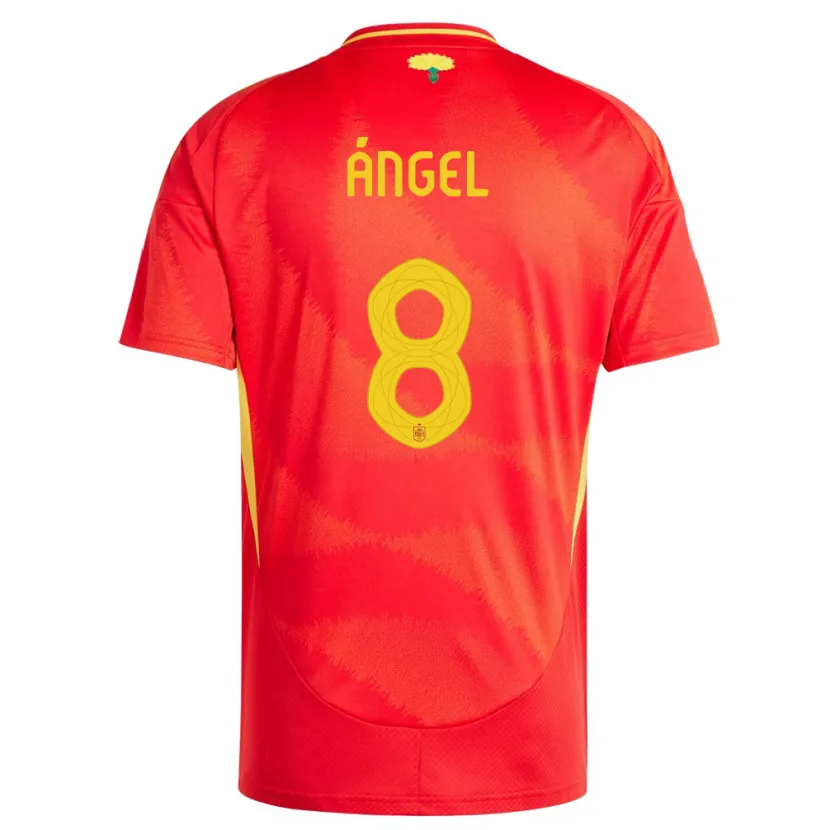 Danxen Børn Spanien Manuel Angel #8 Rød Hjemmebane Spillertrøjer 24-26 Trøje T-Shirt