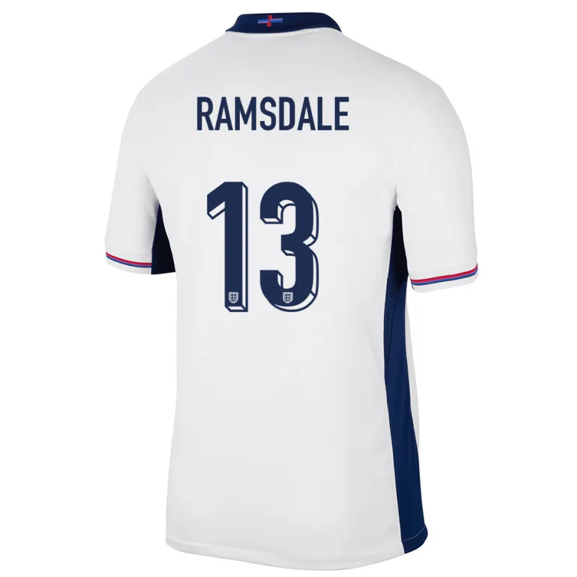 Danxen Børn England Aaron Ramsdale #13 Hvid Hjemmebane Spillertrøjer 24-26 Trøje T-Shirt