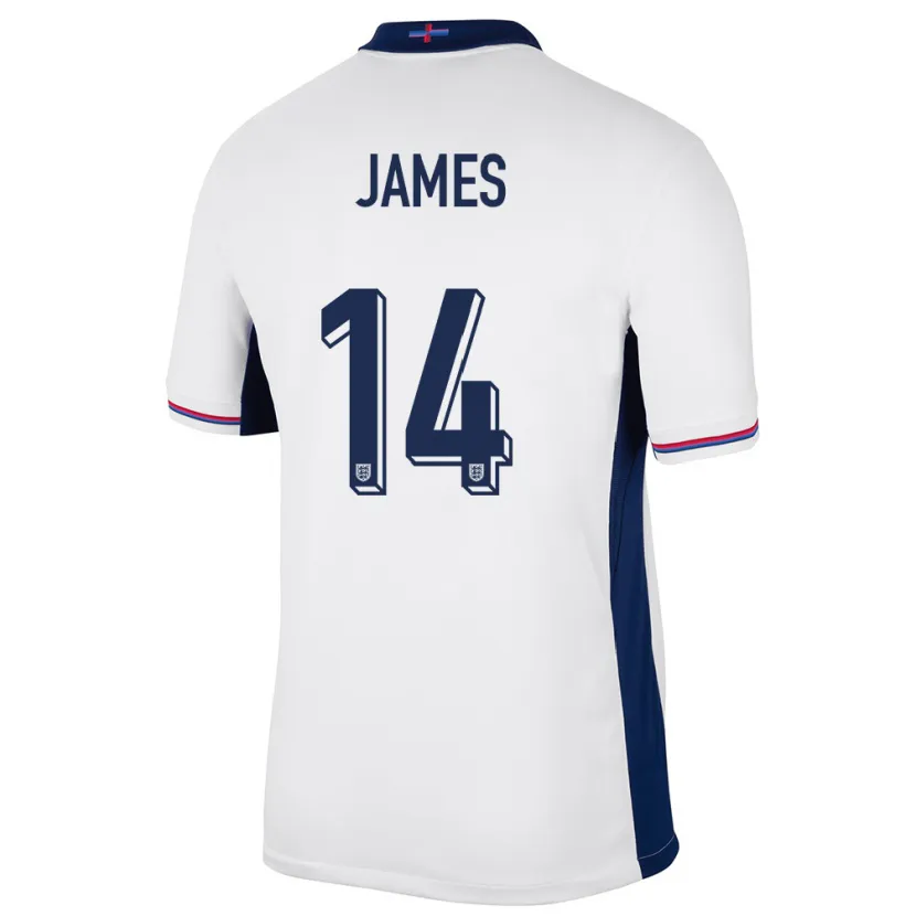 Danxen Børn England Reece James #14 Hvid Hjemmebane Spillertrøjer 24-26 Trøje T-Shirt