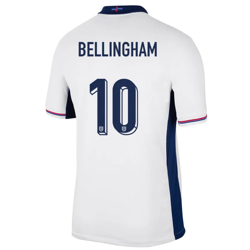 Danxen Børn England Jude Bellingham #10 Hvid Hjemmebane Spillertrøjer 24-26 Trøje T-Shirt