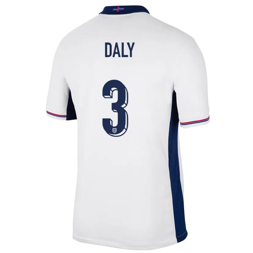 Danxen Børn England Rachel Daly #3 Hvid Hjemmebane Spillertrøjer 24-26 Trøje T-Shirt