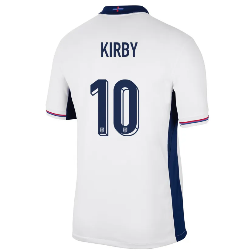 Danxen Børn England Fran Kirby #10 Hvid Hjemmebane Spillertrøjer 24-26 Trøje T-Shirt