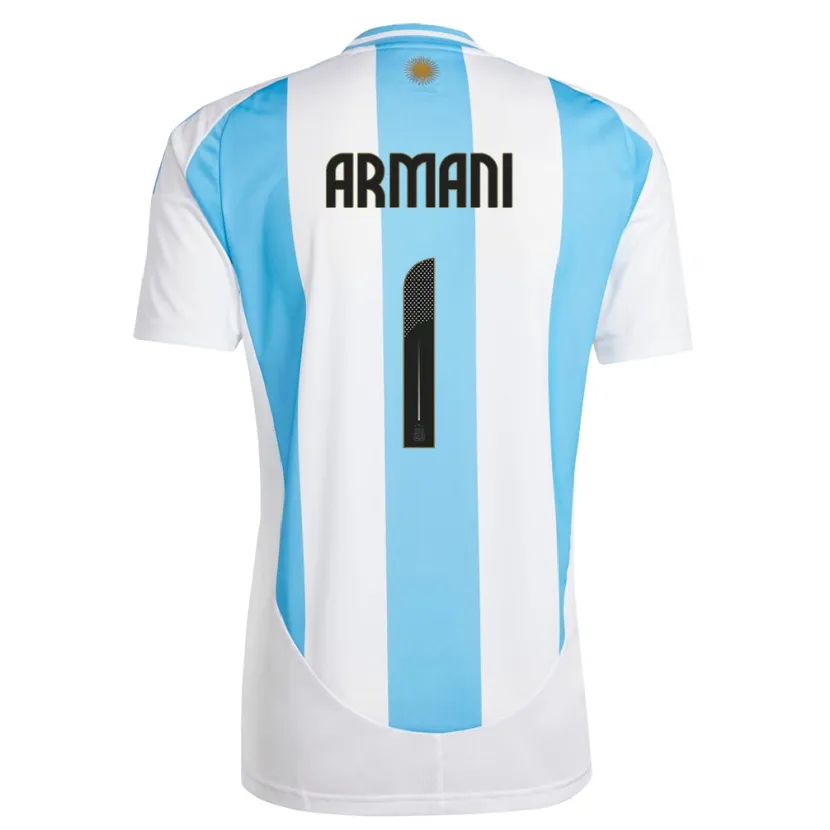 Danxen Børn Argentina Franco Armani #1 Hvid Blå Hjemmebane Spillertrøjer 24-26 Trøje T-Shirt