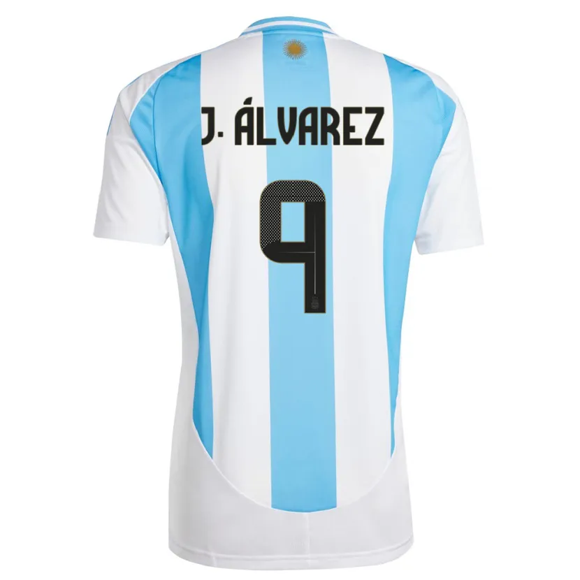 Danxen Børn Argentina Julian Alvarez #9 Hvid Blå Hjemmebane Spillertrøjer 24-26 Trøje T-Shirt