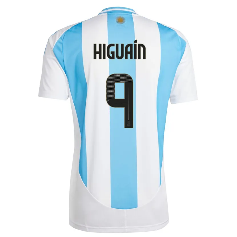 Danxen Børn Argentina Gonzalo Higuain #9 Hvid Blå Hjemmebane Spillertrøjer 24-26 Trøje T-Shirt