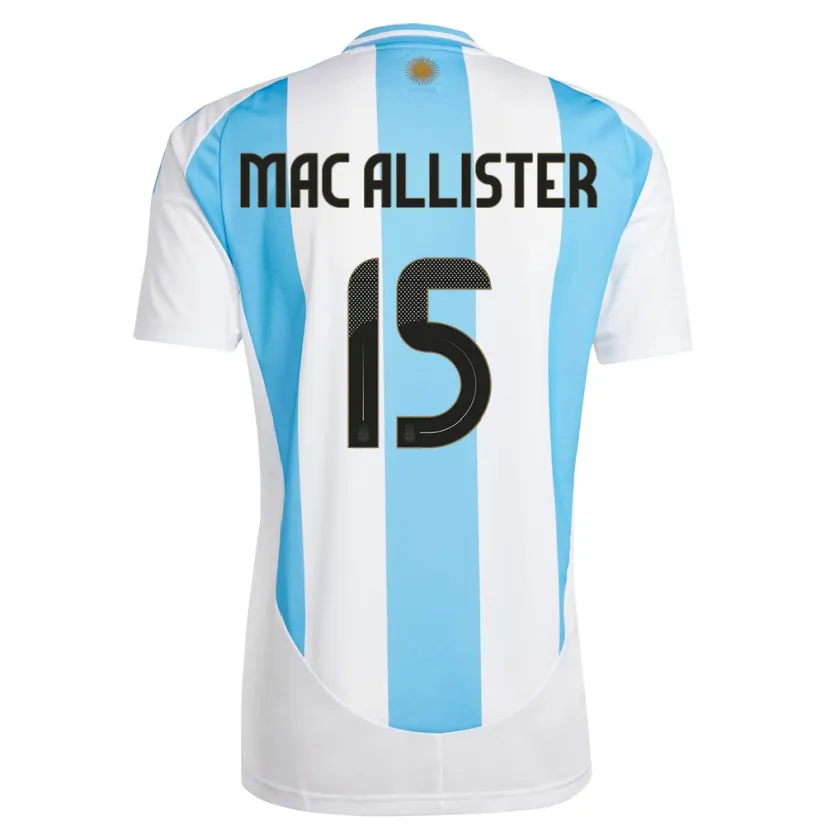 Danxen Børn Argentina Alexis Mac Allister #15 Hvid Blå Hjemmebane Spillertrøjer 24-26 Trøje T-Shirt