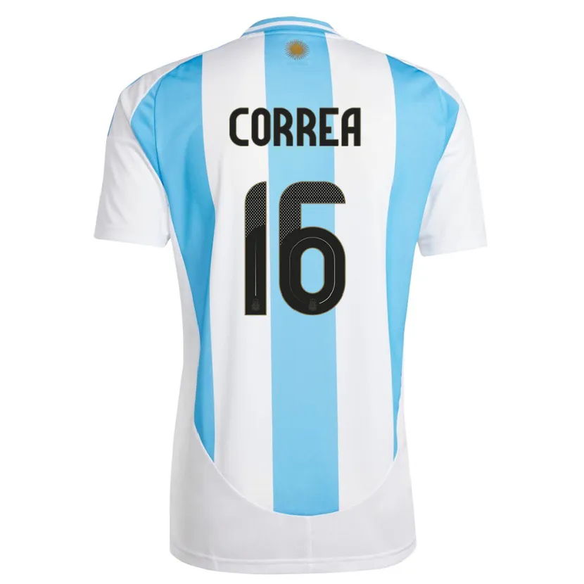 Danxen Børn Argentina Angel Correa #16 Hvid Blå Hjemmebane Spillertrøjer 24-26 Trøje T-Shirt