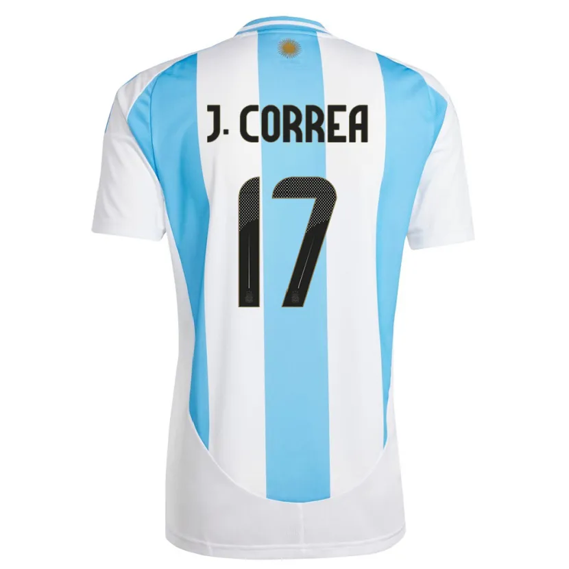 Danxen Børn Argentina Joaquin Correa #17 Hvid Blå Hjemmebane Spillertrøjer 24-26 Trøje T-Shirt