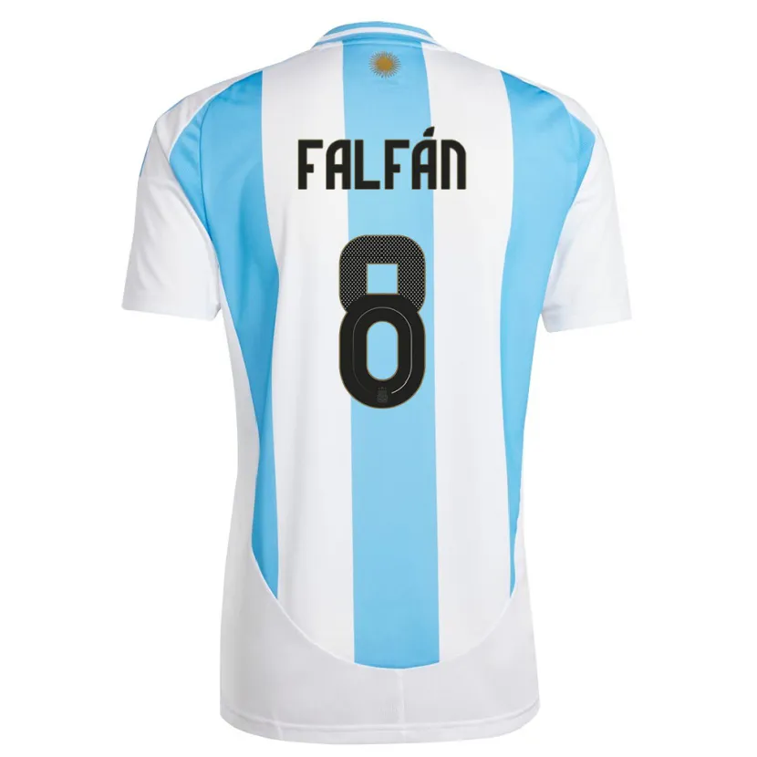 Danxen Børn Argentina Daiana Falfan #8 Hvid Blå Hjemmebane Spillertrøjer 24-26 Trøje T-Shirt