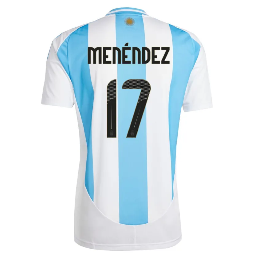 Danxen Børn Argentina Milagros Menendez #17 Hvid Blå Hjemmebane Spillertrøjer 24-26 Trøje T-Shirt