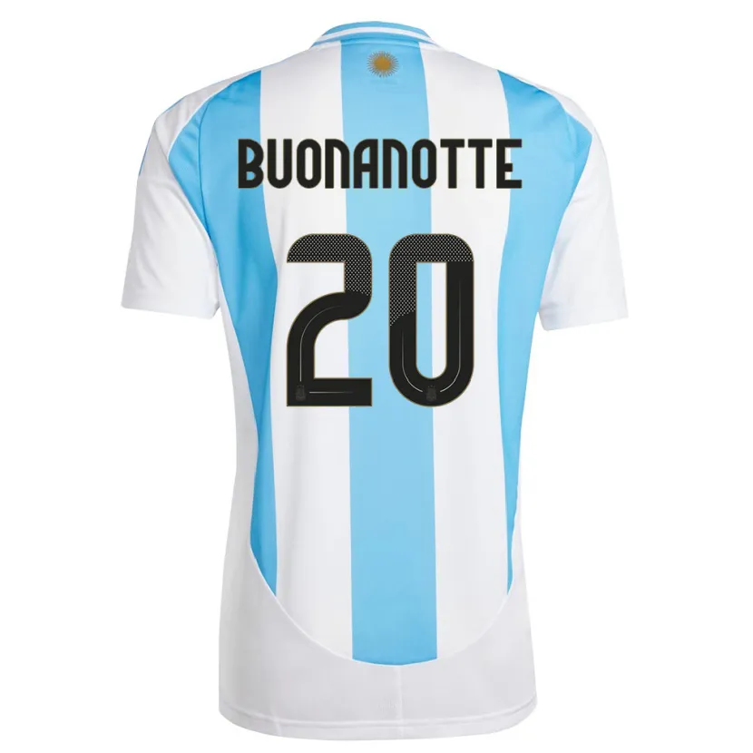 Danxen Børn Argentina Facundo Buonanotte #20 Hvid Blå Hjemmebane Spillertrøjer 24-26 Trøje T-Shirt