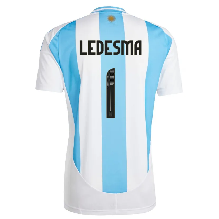 Danxen Børn Argentina Jeremias Ledesma #1 Hvid Blå Hjemmebane Spillertrøjer 24-26 Trøje T-Shirt