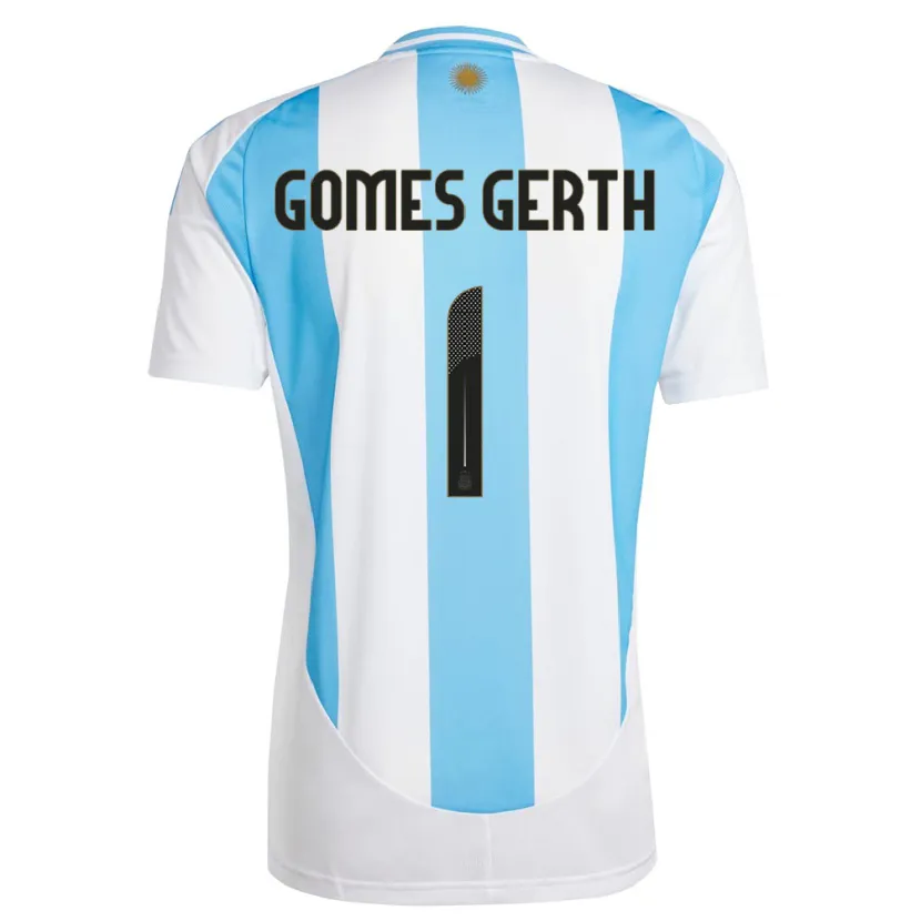 Danxen Børn Argentina Federico Gomes Gerth #1 Hvid Blå Hjemmebane Spillertrøjer 24-26 Trøje T-Shirt