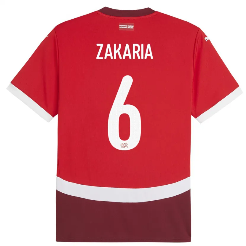 Danxen Børn Schweiz Denis Zakaria #6 Rød Hjemmebane Spillertrøjer 24-26 Trøje T-Shirt