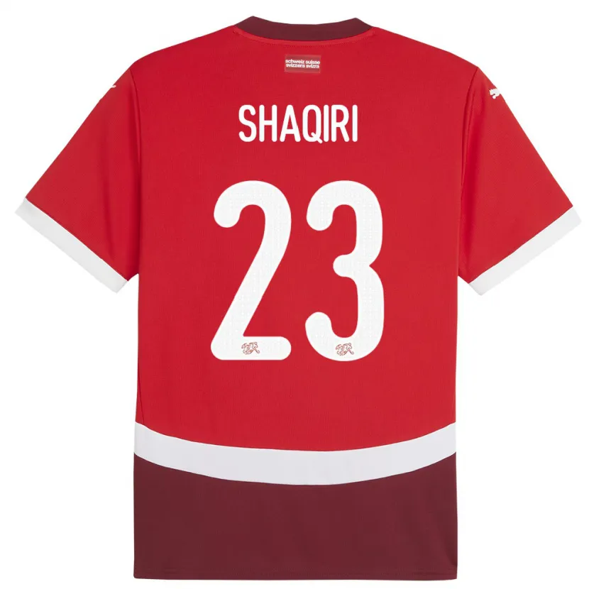 Danxen Børn Schweiz Xherdan Shaqiri #23 Rød Hjemmebane Spillertrøjer 24-26 Trøje T-Shirt