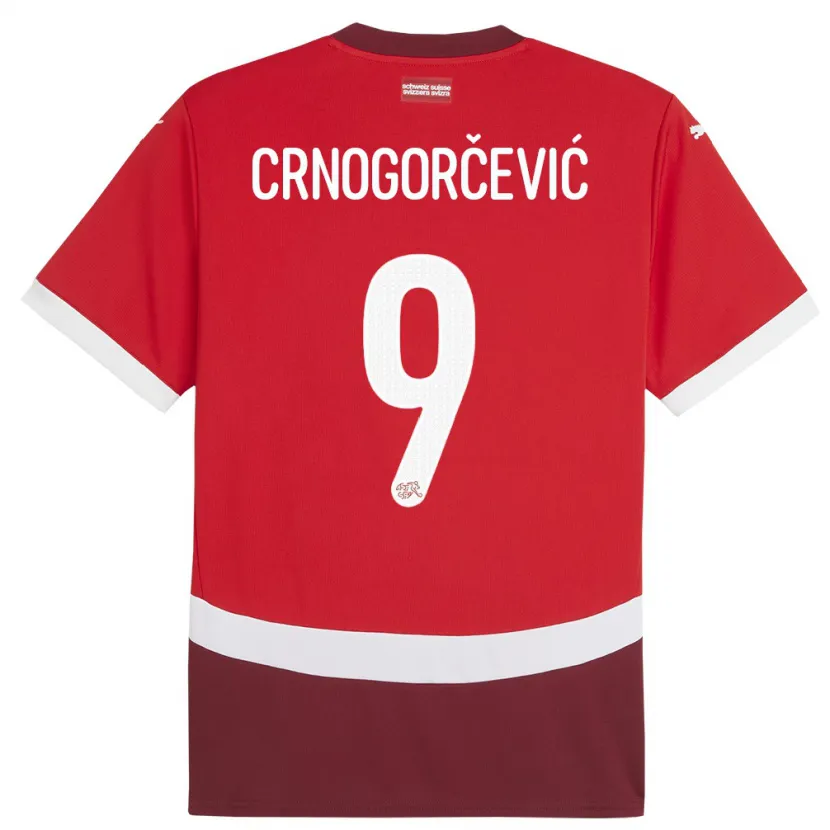 Danxen Børn Schweiz Ana Maria Crnogorcevic #9 Rød Hjemmebane Spillertrøjer 24-26 Trøje T-Shirt