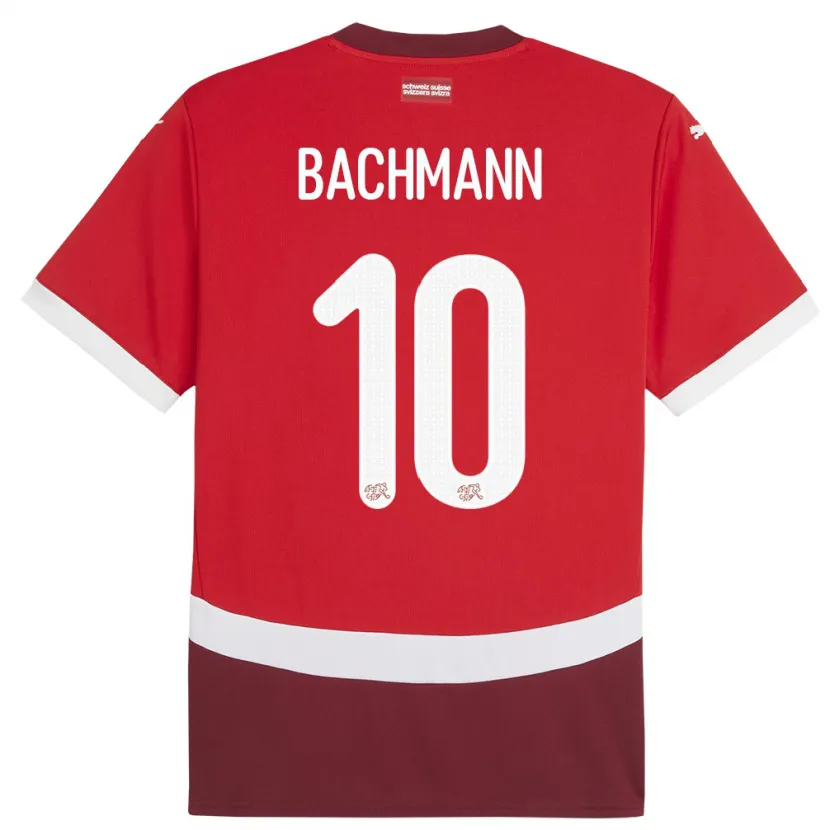 Danxen Børn Schweiz Ramona Bachmann #10 Rød Hjemmebane Spillertrøjer 24-26 Trøje T-Shirt