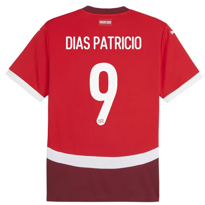 Danxen Børn Schweiz Alexandre Dias Patricio #9 Rød Hjemmebane Spillertrøjer 24-26 Trøje T-Shirt