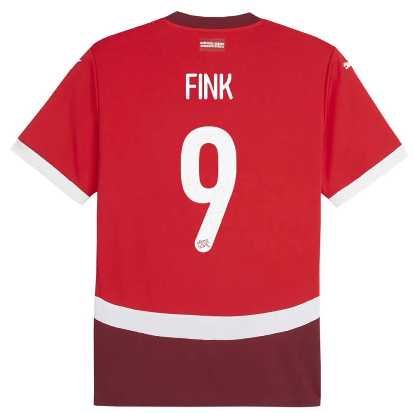 Danxen Børn Schweiz Bradley Fink #9 Rød Hjemmebane Spillertrøjer 24-26 Trøje T-Shirt