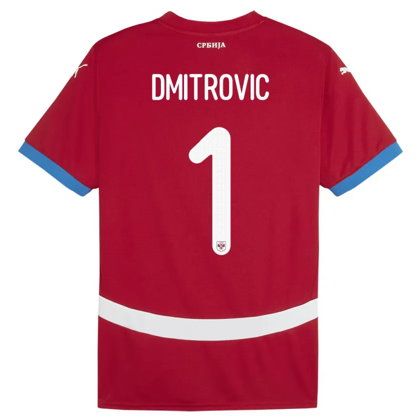 Danxen Børn Serbien Marko Dmitrovic #1 Rød Hjemmebane Spillertrøjer 24-26 Trøje T-Shirt