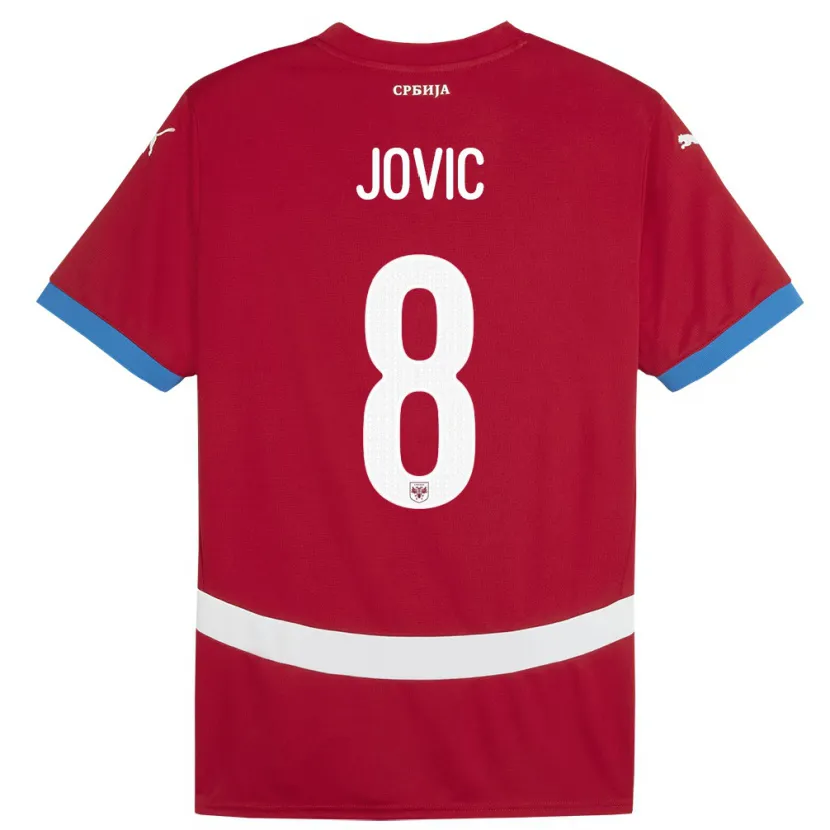 Danxen Børn Serbien Luka Jovic #8 Rød Hjemmebane Spillertrøjer 24-26 Trøje T-Shirt