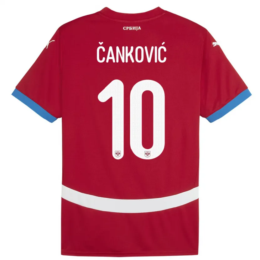 Danxen Børn Serbien Jelena Cankovic #10 Rød Hjemmebane Spillertrøjer 24-26 Trøje T-Shirt