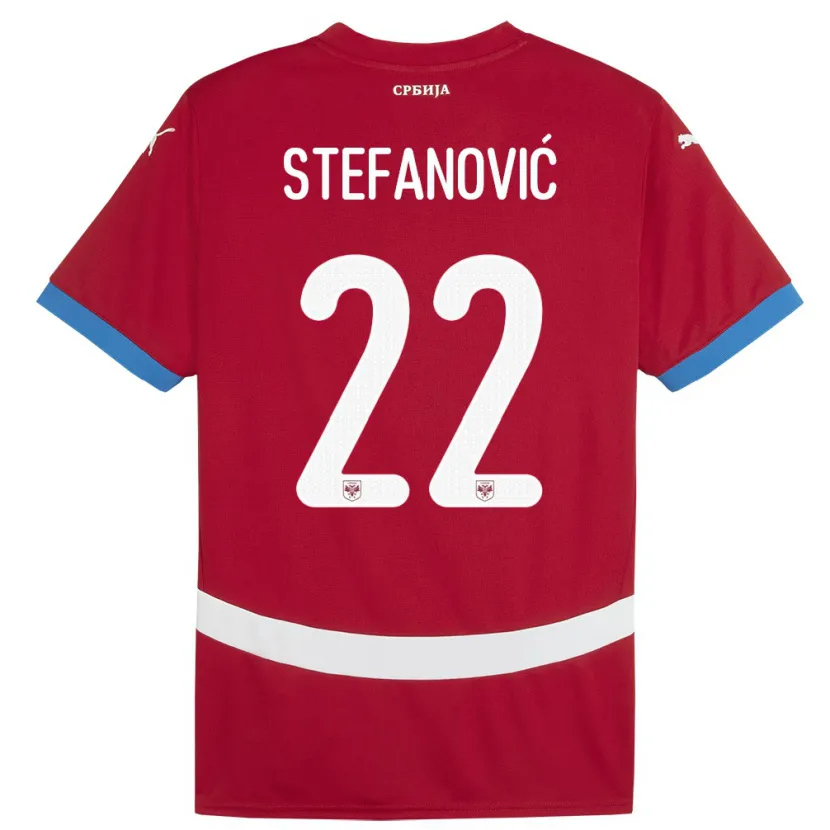 Danxen Børn Serbien Dejana Stefanovic #22 Rød Hjemmebane Spillertrøjer 24-26 Trøje T-Shirt