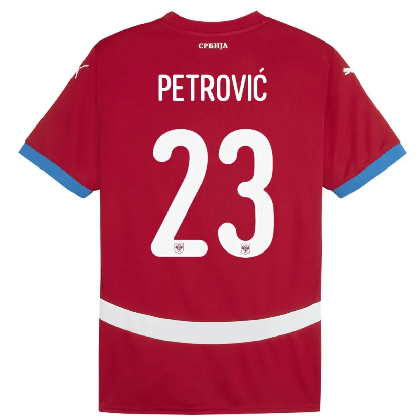 Danxen Børn Serbien Jovana Petrovic #23 Rød Hjemmebane Spillertrøjer 24-26 Trøje T-Shirt