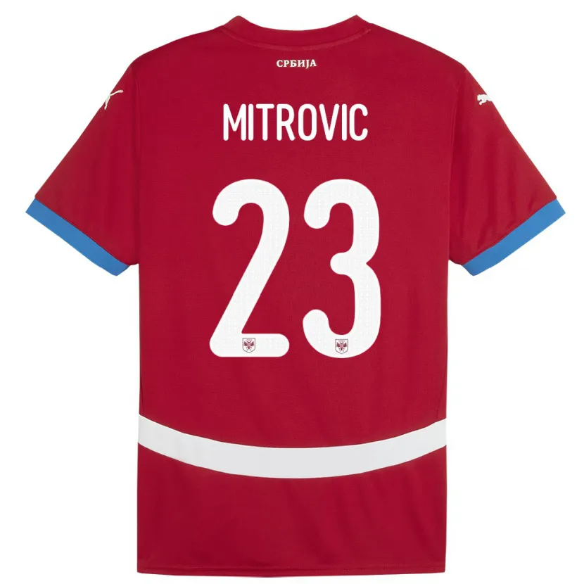 Danxen Børn Serbien Vuk Mitrovic #23 Rød Hjemmebane Spillertrøjer 24-26 Trøje T-Shirt