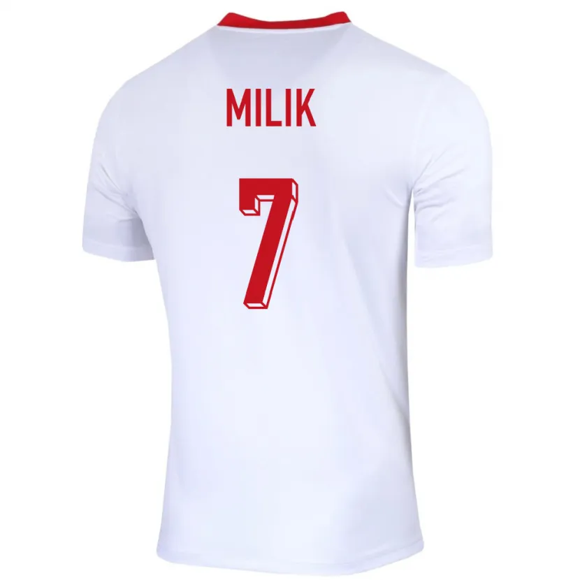 Danxen Børn Polen Arkadiusz Milik #7 Hvid Hjemmebane Spillertrøjer 24-26 Trøje T-Shirt