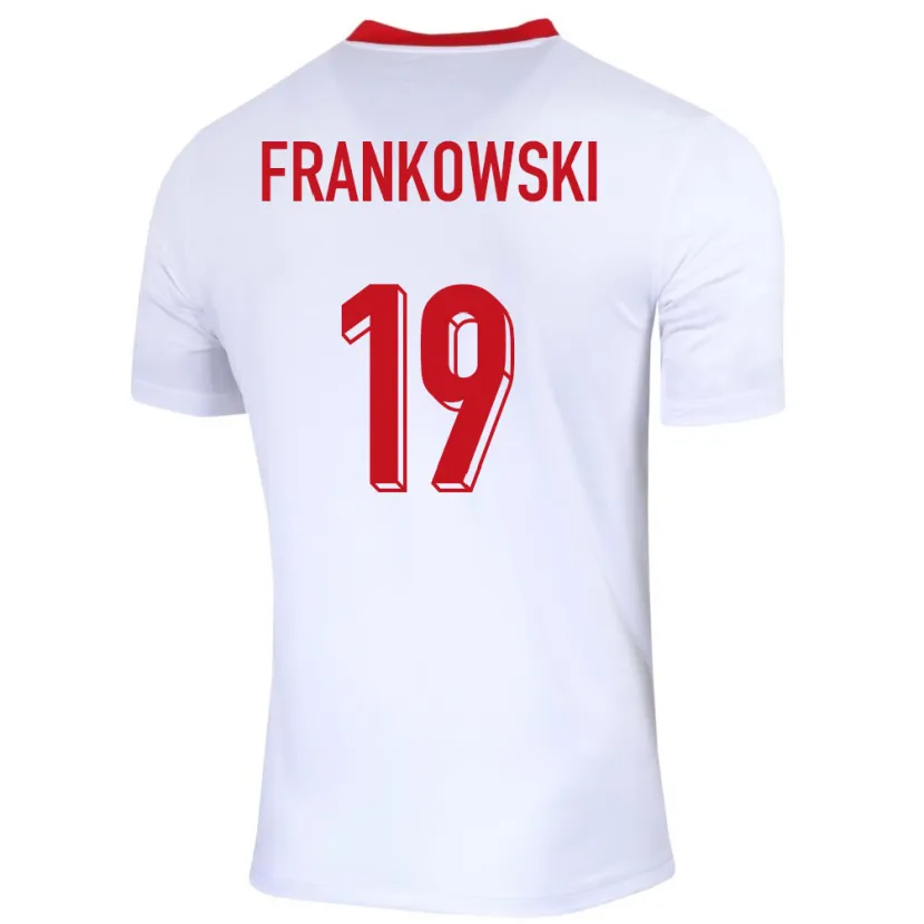 Danxen Børn Polen Przemyslaw Frankowski #19 Hvid Hjemmebane Spillertrøjer 24-26 Trøje T-Shirt