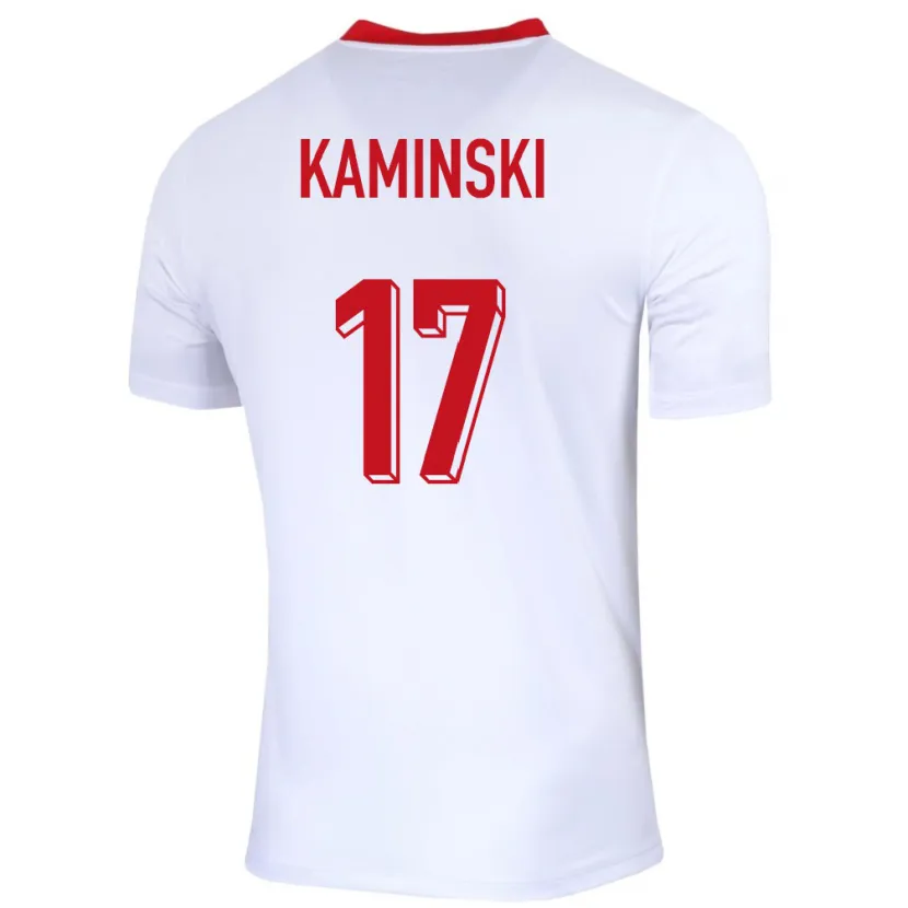 Danxen Børn Polen Jakub Kaminski #17 Hvid Hjemmebane Spillertrøjer 24-26 Trøje T-Shirt