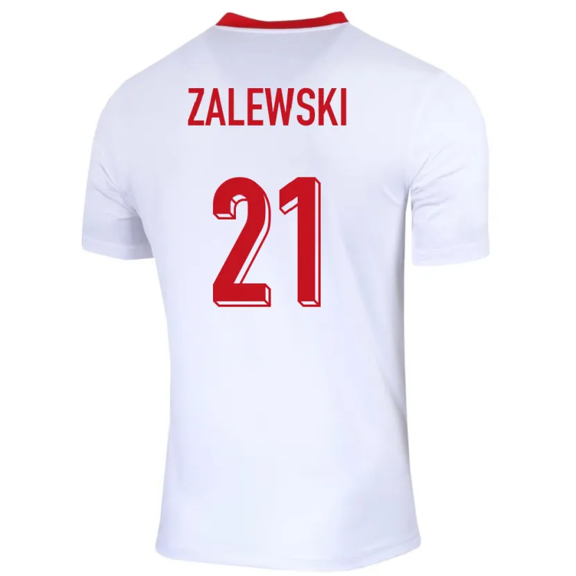 Danxen Børn Polen Nicola Zalewski #21 Hvid Hjemmebane Spillertrøjer 24-26 Trøje T-Shirt