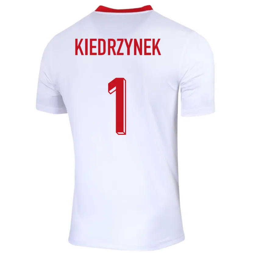 Danxen Børn Polen Katarzyna Kiedrzynek #1 Hvid Hjemmebane Spillertrøjer 24-26 Trøje T-Shirt