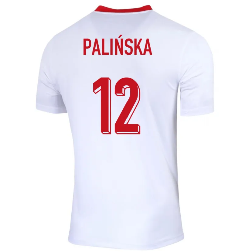 Danxen Børn Polen Anna Palinska #12 Hvid Hjemmebane Spillertrøjer 24-26 Trøje T-Shirt