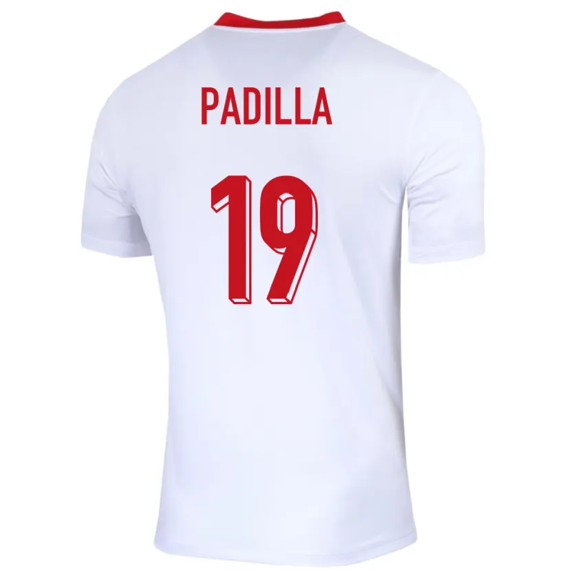 Danxen Børn Polen Natalia Padilla #19 Hvid Hjemmebane Spillertrøjer 24-26 Trøje T-Shirt