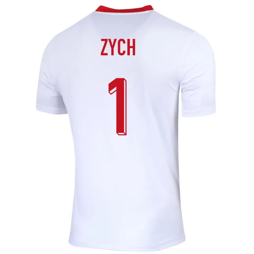 Danxen Børn Polen Oliwier Zych #1 Hvid Hjemmebane Spillertrøjer 24-26 Trøje T-Shirt