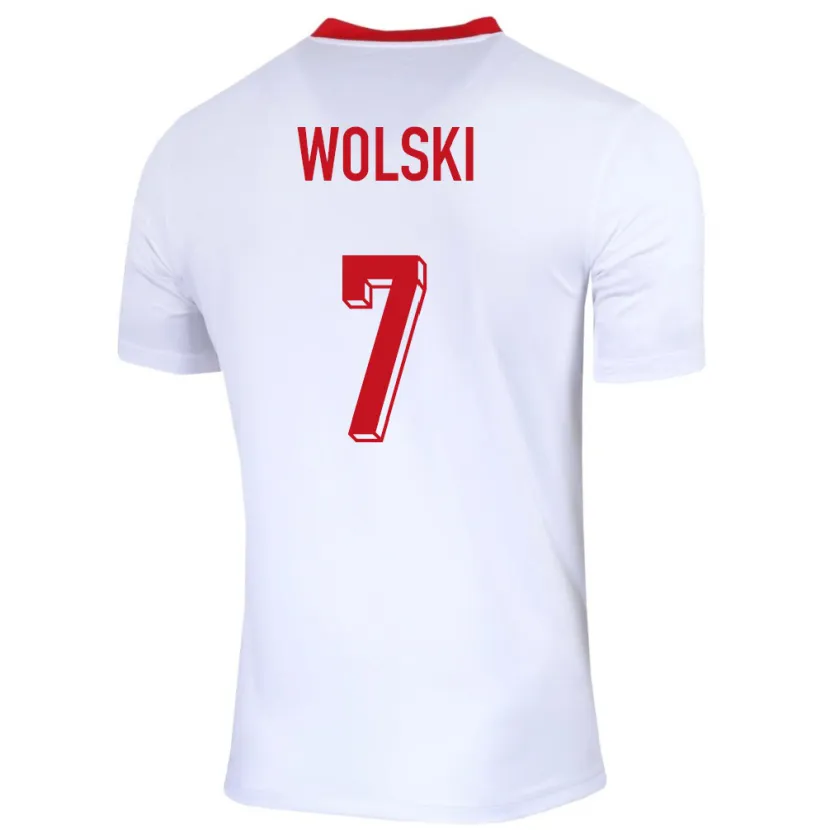 Danxen Børn Polen Filip Wolski #7 Hvid Hjemmebane Spillertrøjer 24-26 Trøje T-Shirt