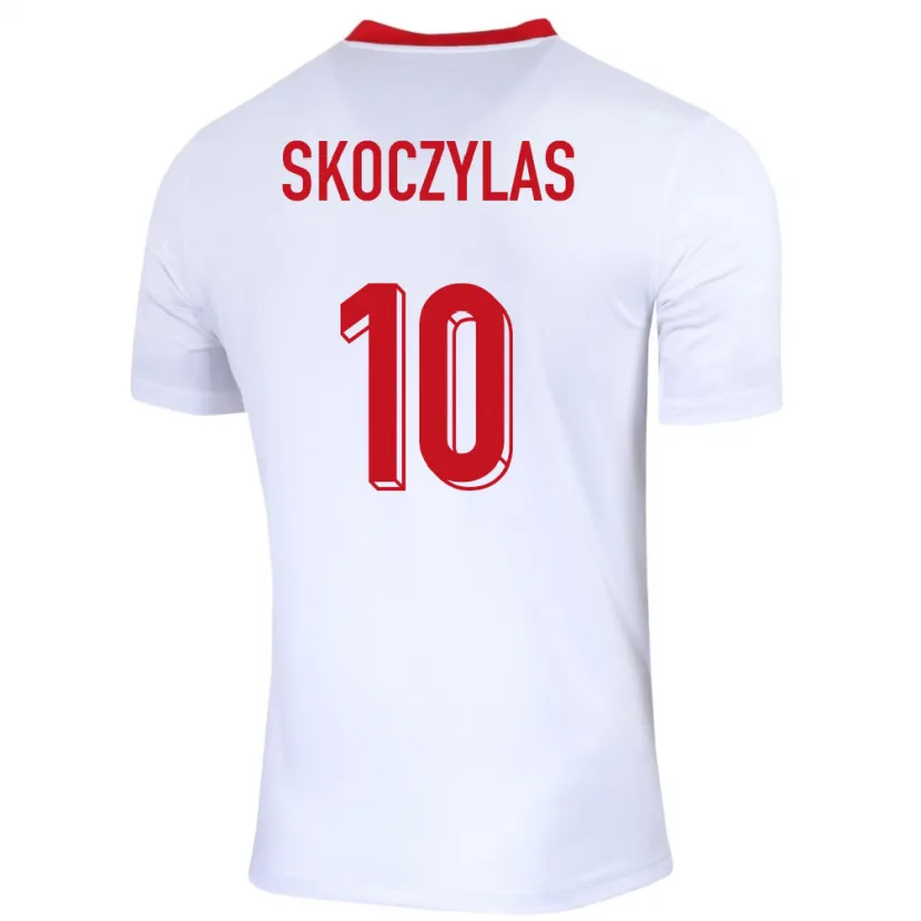 Danxen Børn Polen Mateusz Skoczylas #10 Hvid Hjemmebane Spillertrøjer 24-26 Trøje T-Shirt