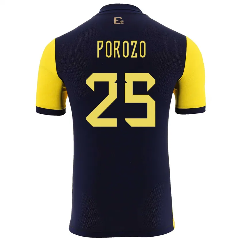 Danxen Børn Ecuador Jackson Porozo #25 Gul Hjemmebane Spillertrøjer 24-26 Trøje T-Shirt