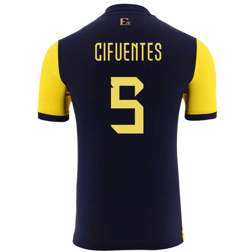 Danxen Børn Ecuador Jose Cifuentes #5 Gul Hjemmebane Spillertrøjer 24-26 Trøje T-Shirt