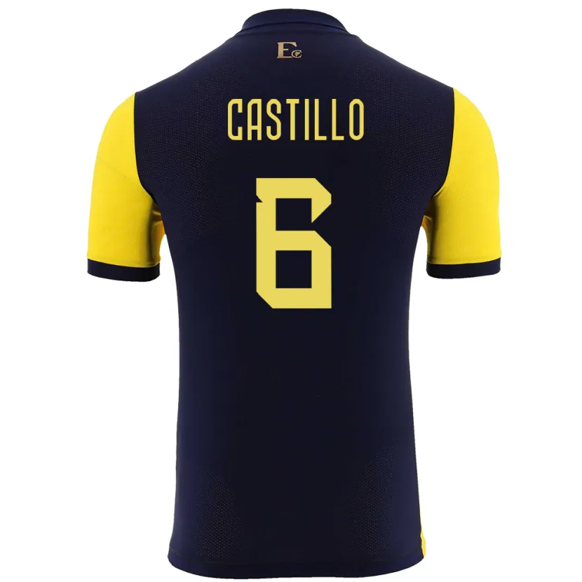 Danxen Børn Ecuador Byron Castillo #6 Gul Hjemmebane Spillertrøjer 24-26 Trøje T-Shirt