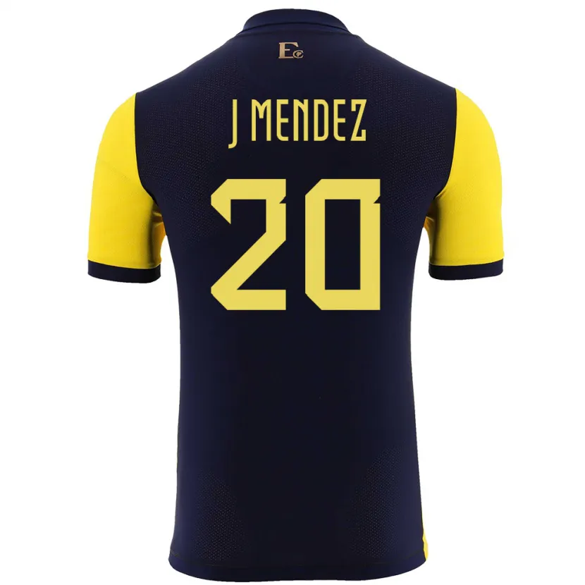 Danxen Børn Ecuador Jhegson Mendez #20 Gul Hjemmebane Spillertrøjer 24-26 Trøje T-Shirt