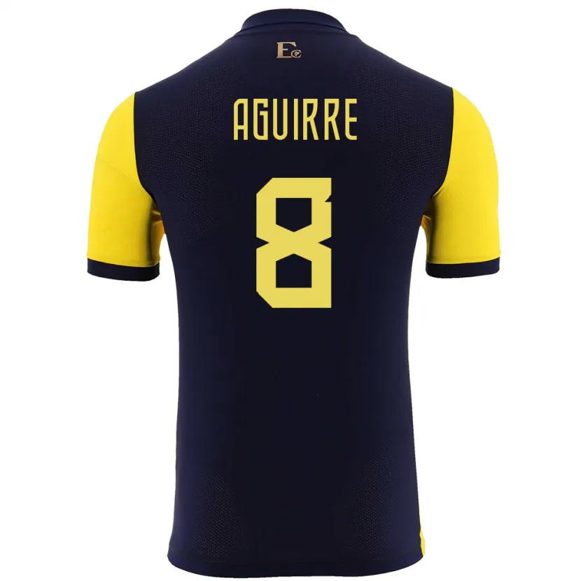 Danxen Børn Ecuador Marthina Aguirre #8 Gul Hjemmebane Spillertrøjer 24-26 Trøje T-Shirt